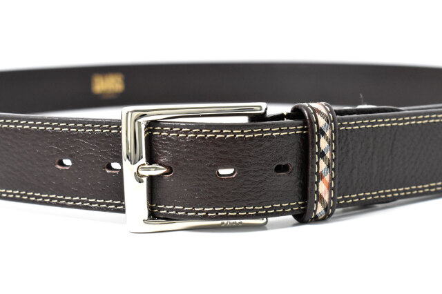 牛革　メンズ　カジュアルベルト 「ダックス」 DB20480　ダークブラウン　正面