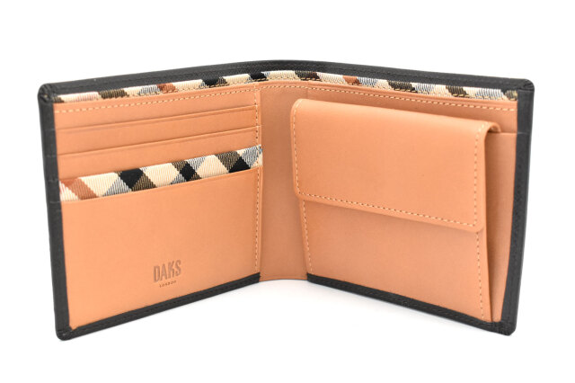 Luster（ラスター） 二つ折り財布（小銭入れあり）  「DAKSダックス」　DP35118　ダークブラウン　内作り