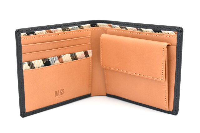 Luster（ラスター） 二つ折り財布（小銭入れあり）  「DAKSダックス」　DP35118　ネイビー　内作り