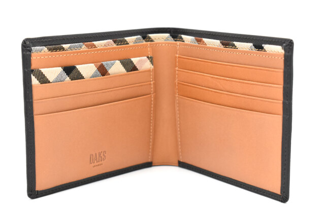 Luster（ラスター） 二つ折り財布（小銭入れなし）  「DAKSダックス」　DP35215　ダークブラウン　内作り