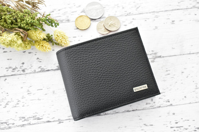 スペリオール170th Anniversary 二つ折り財布（小銭入れあり） 「ゴールドファイル」 GP24217　ブラック／オレンジ　イメージ画像