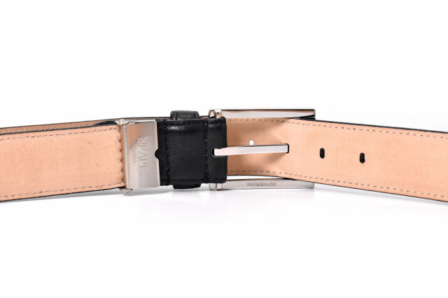 Maximum（マキシマム） 30mm幅 ピン式 メンズベルト ラスティカーフ「プレリーギンザ」 NB10819　ブラック　裏面