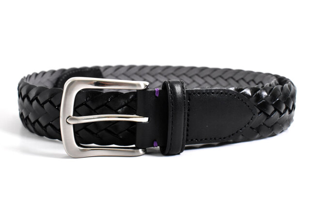 イタリアンレザーメッシュ 固定メンズベルト ピン式 「プレリーギンザ