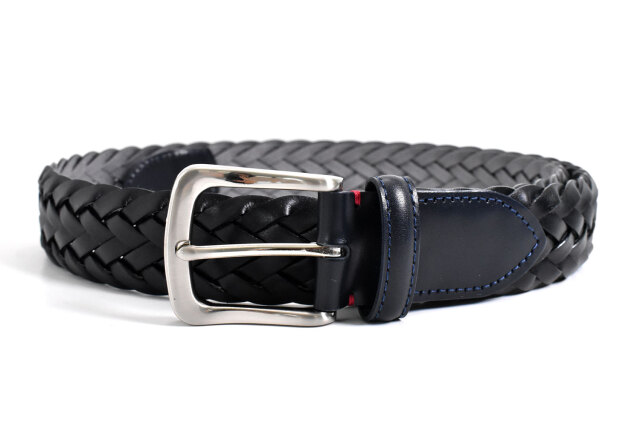 イタリアンレザーメッシュ 固定メンズベルト ピン式 「プレリーギンザ