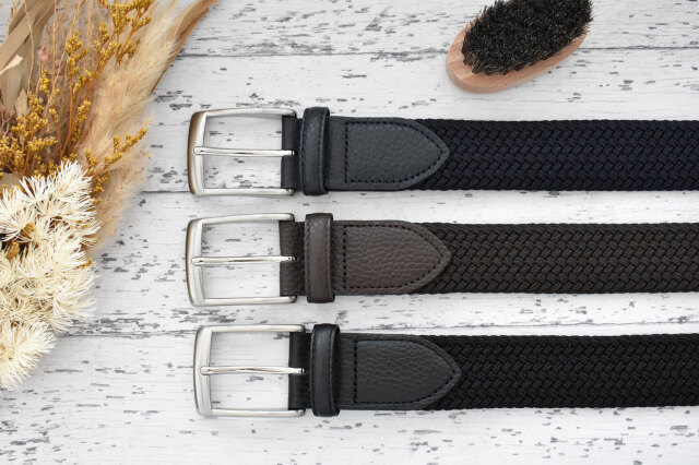 Stretch Mesh Belt (ストレッチメッシュベルト) メンズベルト 35mm幅広「プレリーギンザ」 NB28370　イメージ画像