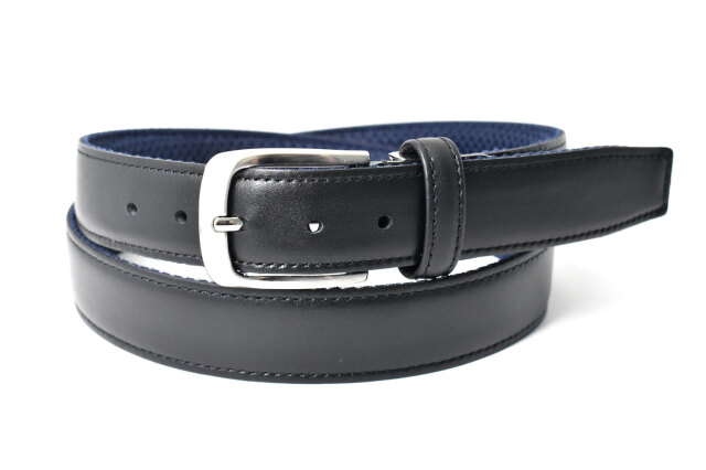 Cool Mesh（クールメッシュ）牛革 メンズ ベルト 「プレリーギンザ 」 NB30170　ブラック　正面