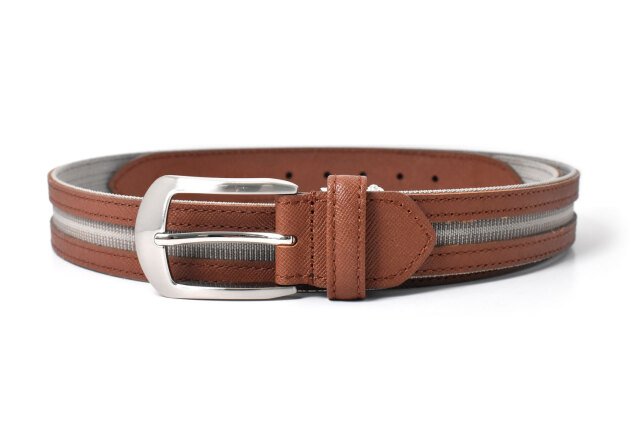 牛革付属 メンズ カジュアルベルト 「プレリートラディショナルファクトリー 」 NB48460　ブラウン　正面