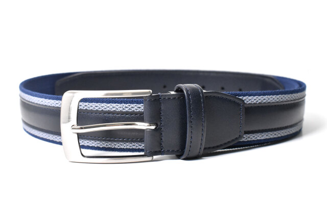 牛革付属 メンズ リバーシブルカジュアルベルト  「プレリートラディショナルファクトリー 」 NB48570　ネイビー　正面
