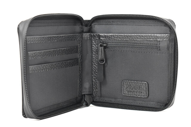 ACTIVE（アクティブ） 防水＆耐久&軽量　アウトドアラウンドファスナー二つ折り財布 「プレリー1957」 NP00210　ブラック　内作り