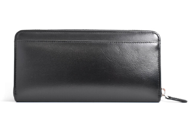 ボックスカーフヴェネチアン　ラウンドファスナー長財布（小銭入れあり）　「プレリーギンザ」　NP57629　ブラック　裏面
