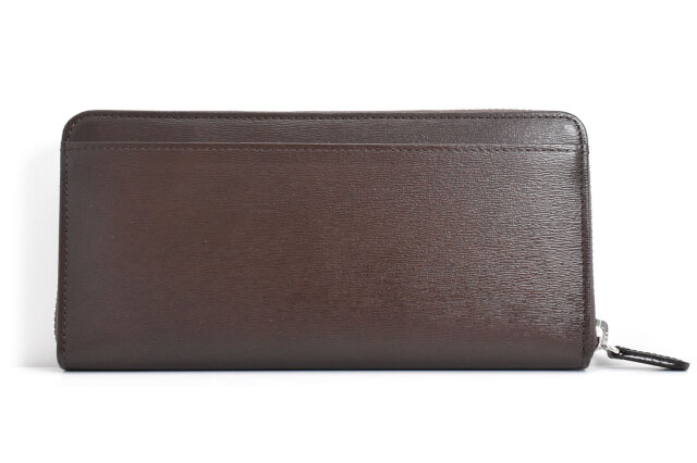 ボックスカーフヴェネチアン　ラウンドファスナー長財布（小銭入れあり）　「プレリーギンザ」　NP57629　ダークブラウン　裏面