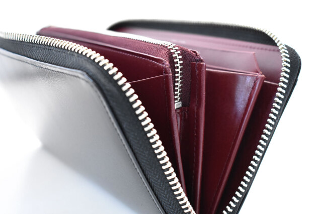 ボックスカーフヴェネチアン　ラウンドファスナー長財布（小銭入れあり）　「プレリーギンザ」　NP57629　商品特徴