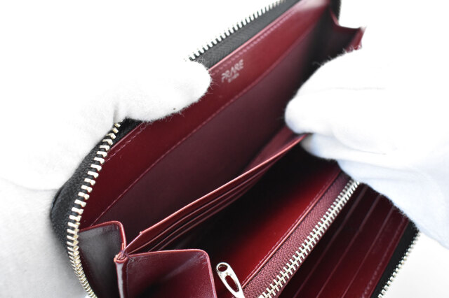 ボックスカーフヴェネチアン　ラウンドファスナー長財布（小銭入れあり）　「プレリーギンザ」　NP57629　商品特徴