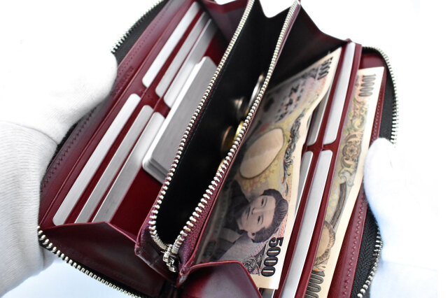 ボックスカーフヴェネチアン　ラウンドファスナー長財布（小銭入れあり）　「プレリーギンザ」　NP57629　イメージ画像