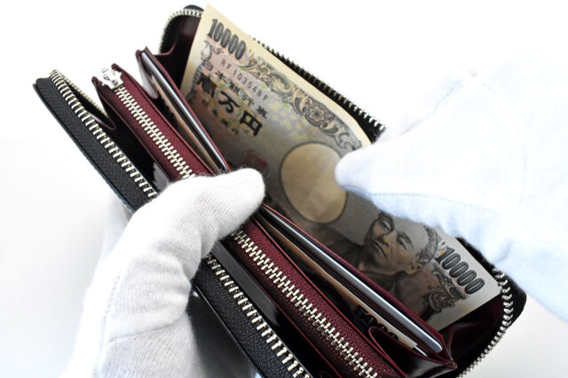 ボックスカーフヴェネチアン　ラウンドファスナー長財布（小銭入れあり）　「プレリーギンザ」　NP57629　イメージ画像