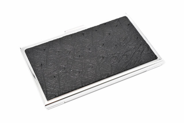 オーストリッチ　メタルカードケース  「プレリーギンザ」　NP87060　ブラック　正面