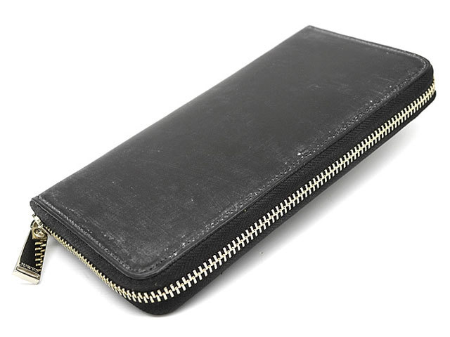 NPJブリティッシュブライドル　ラウンドファスナー長財布   「ジュエル」　ダークブラウン　正面