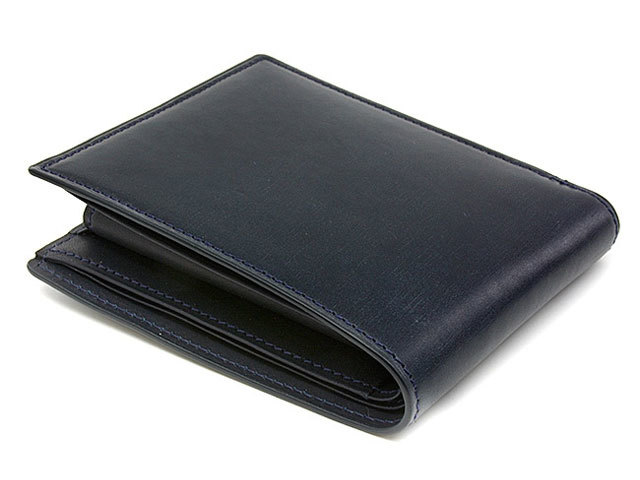 NPJブリティッシュブライドル　二つ折り財布（小銭入あり）「ジュエル」　ネイビー　正面
