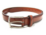 牛革　AdvanLeather（アドバンレザー） ベルト 30mm幅 ピン式 「プレリーギンザ」 NB00980　チャ　正面