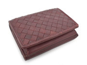 Sheep Mesh（シープメッシュ） 三つ折り財布（小銭入れあり） 「ル・プレリーギンザ 」 NPL2480 ワイン　正面