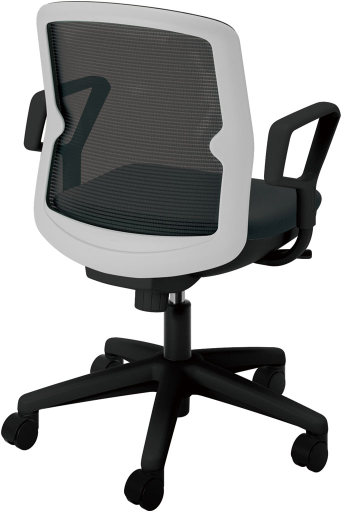 内田洋行 エニーザチェア AMF2-130W メッシュ張り ホワイトグレイフレーム リング肘 ナイロンキャスタータイプ