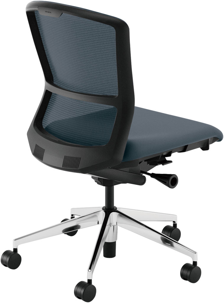内田洋行 エルフィチェア EA-301M-BPAL-PA メッシュバック ブラックフレーム ミドルバック ポリッシュ脚 ナイロンキャスター 肘なし