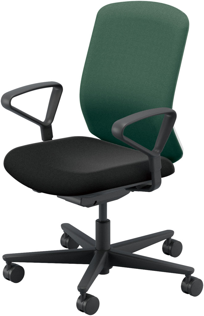 内田洋行 Carissa2(カリッサ2)チェア CR2A-221CWB-R PA クロス ホワイトシェル ナイロンキャスター リング肘URAB型