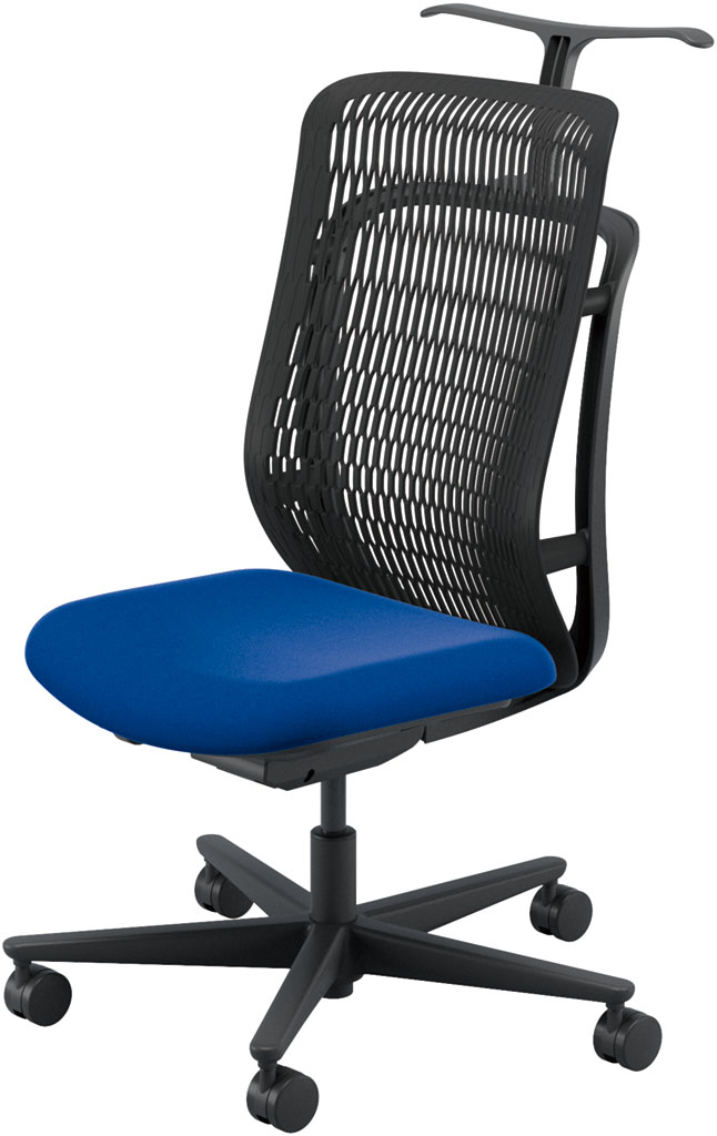 内田洋行 AJチェア2 AJ2A-301BK-N PA-H ブラックメッシュ ヘッドレストなし ジャケットハンガー付 肘なし ナイロンキャスター