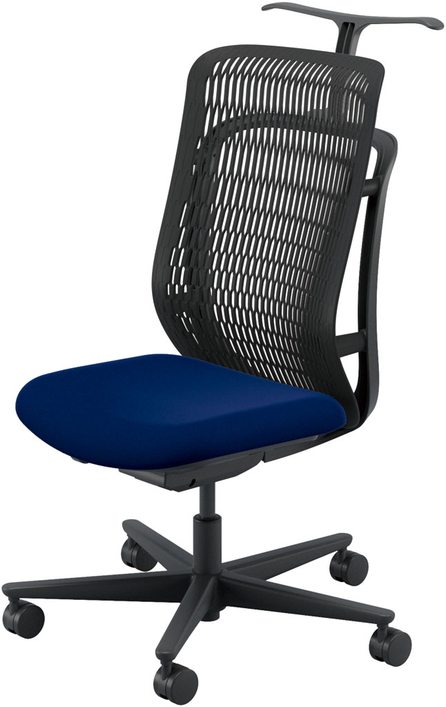 内田洋行 AJチェア2 AJ2A-301BK-N PU-H ブラックメッシュ ヘッドレストなし ジャケットハンガー付 肘なし ウレタンキャスター