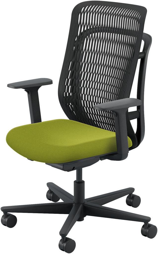 内田洋行 AJCHAIR2(エージェーチェア2) AJ2A-331BK-A PA ブラックメッシュ ヘッドレストなし アジャスタブル肘 ナイロンキャスター