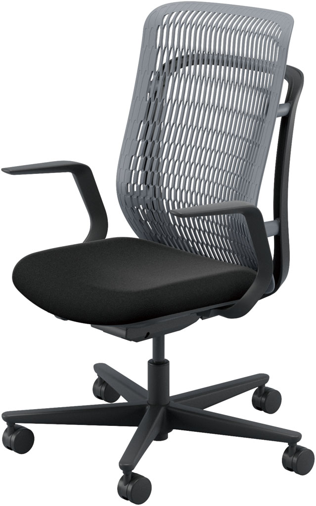 内田洋行 AJCHAIR2(エージェーチェア2) AJ2A-311SG-L PA スレートグレイメッシュ ヘッドレストなし L型肘 ナイロンキャスター