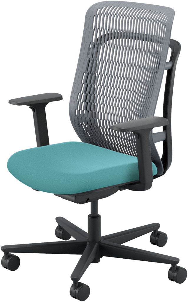 内田洋行 AJCHAIR2(エージェーチェア2) AJ2A-331SG-A PU スレートグレイメッシュ ヘッドレストなし アジャスタブル肘 ウレタンキャスター