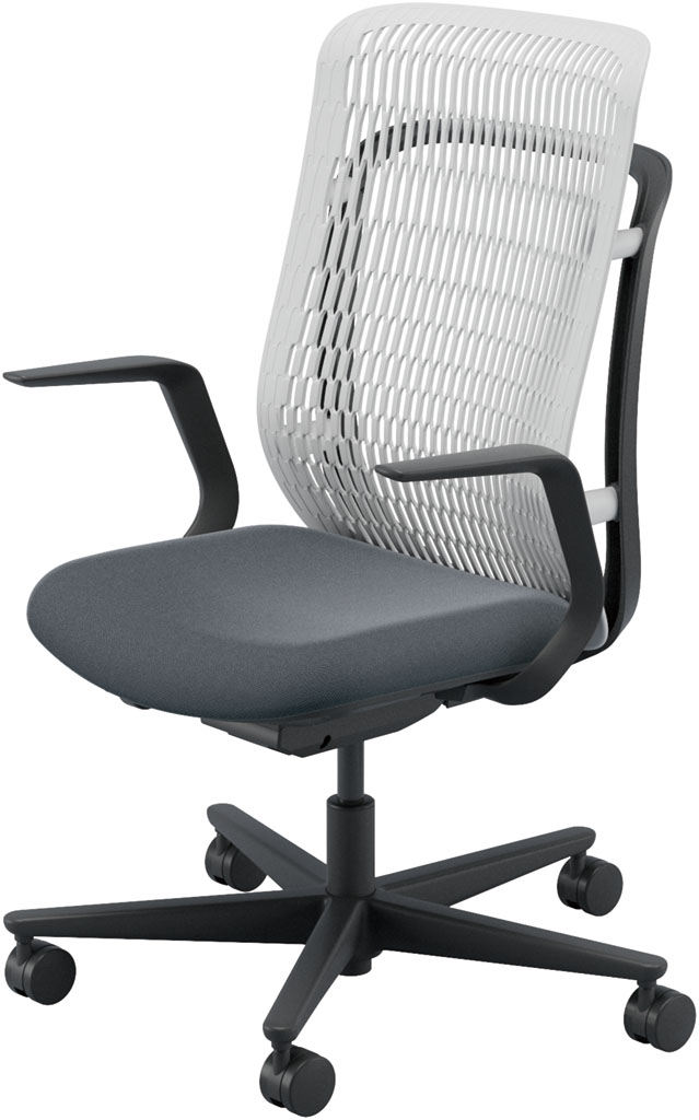 内田洋行 AJCHAIR2(エージェーチェア2) AJ2A-311AG-L PU アッシュグレイメッシュ ヘッドレストなし L型肘 ウレタンキャスター