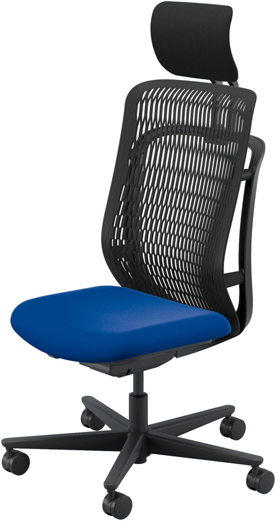 内田洋行 AJCHAIR2(エージェーチェア2) AJ2A-501BK-N PA ブラックメッシュ ヘッドレスト付 肘なし ナイロンキャスター
