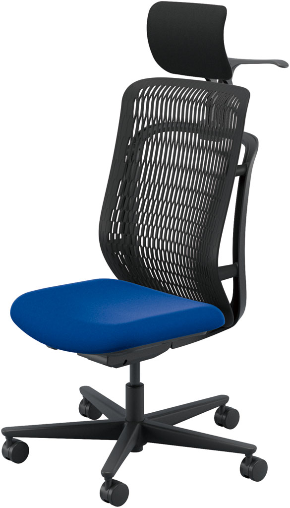 内田洋行 AJチェア2 AJ2A-501BK-N PA-H ブラックメッシュ ヘッドレスト付 ジャケットハンガー付 肘なし ナイロンキャスター