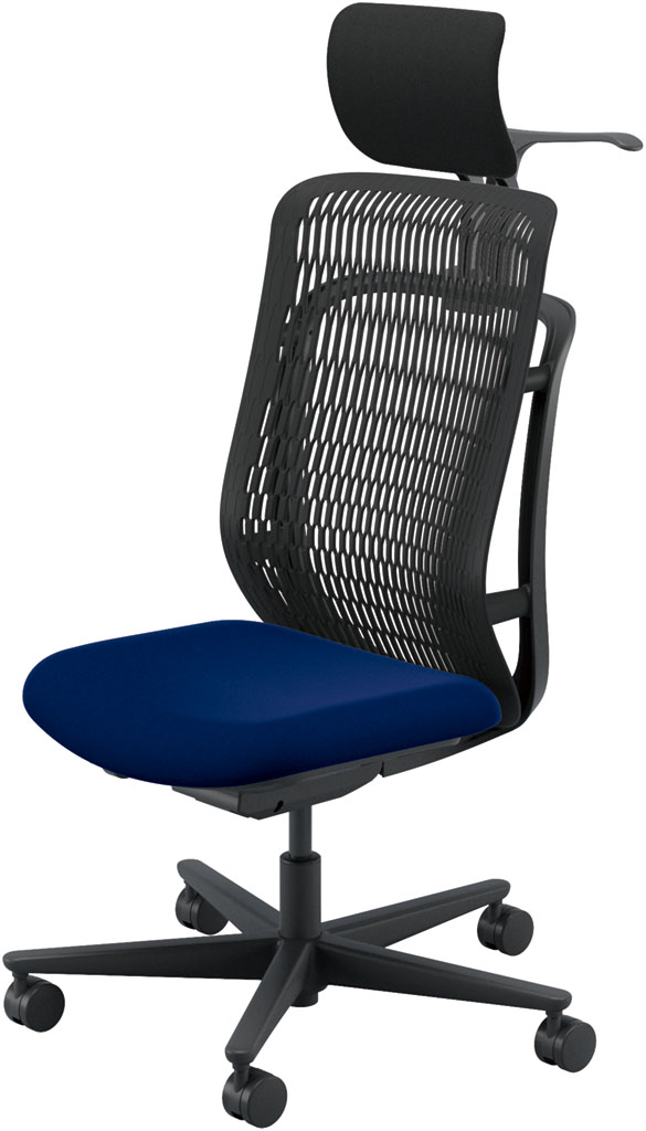 内田洋行 AJチェア2 AJ2A-501BK-N PU-H ブラックメッシュ ヘッドレスト付 ジャケットハンガー付 肘なし ウレタンキャスター
