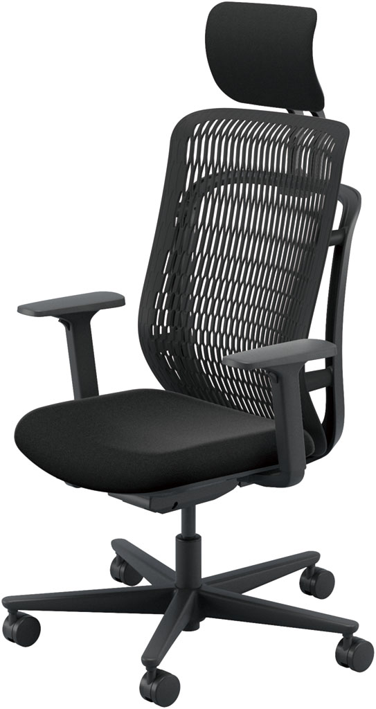内田洋行 AJCHAIR2(エージェーチェア2) AJ2A-531BK-A PA ブラックメッシュ ヘッドレスト付 アジャスタブル肘 ナイロンキャスター
