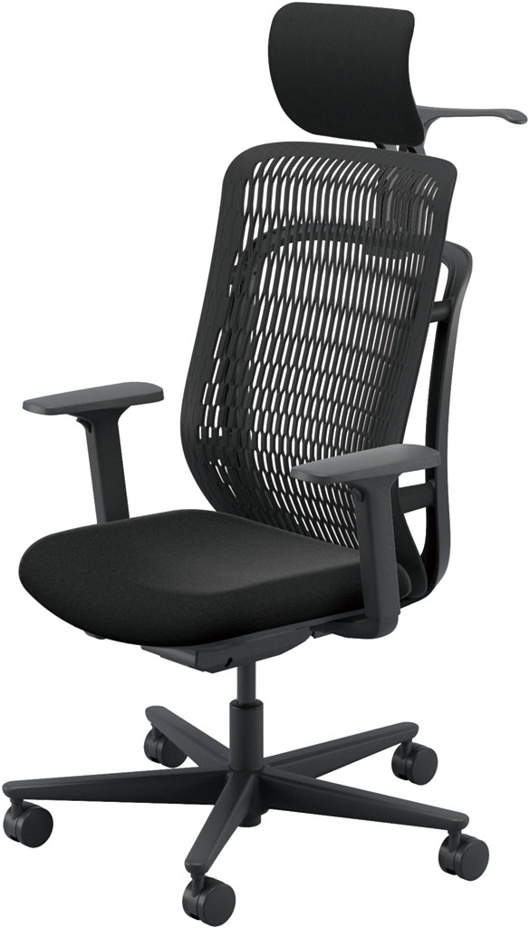 内田洋行 AJチェア2 AJ2A-531BK-A PA-H ブラックメッシュ ヘッドレスト付 ジャケットハンガー付 アジャスタブル肘UAAB型 ナイロンキャスター