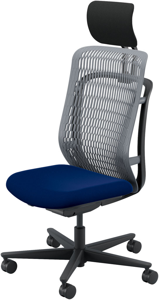 内田洋行 AJCHAIR2(エージェーチェア2) AJ2A-501SG-N PU スレートグレイメッシュ ヘッドレスト付 肘なし ウレタンキャスター
