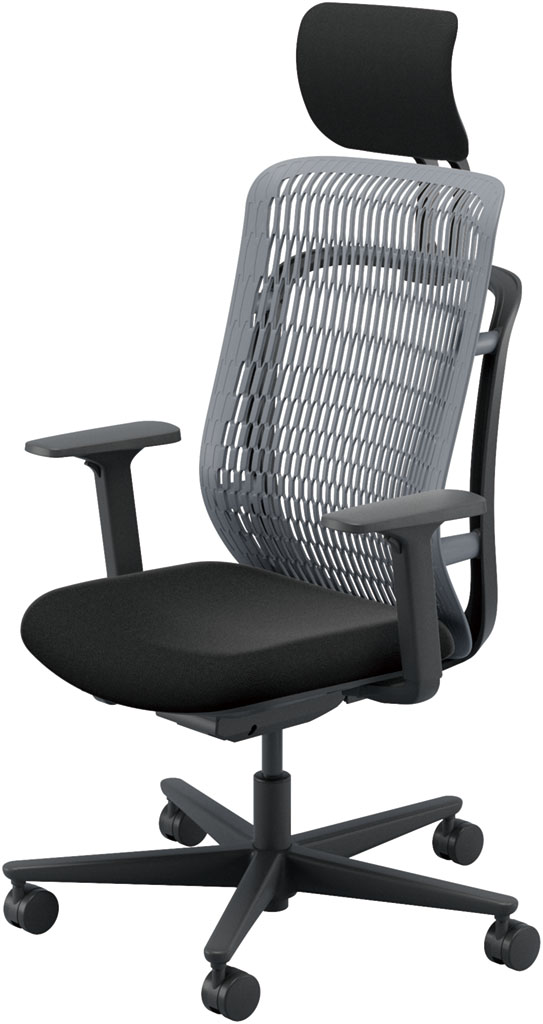 内田洋行 AJCHAIR2(エージェーチェア2) AJ2A-531SG-A PA スレートグレイメッシュ ヘッドレスト付 アジャスタブル肘 ナイロンキャスター