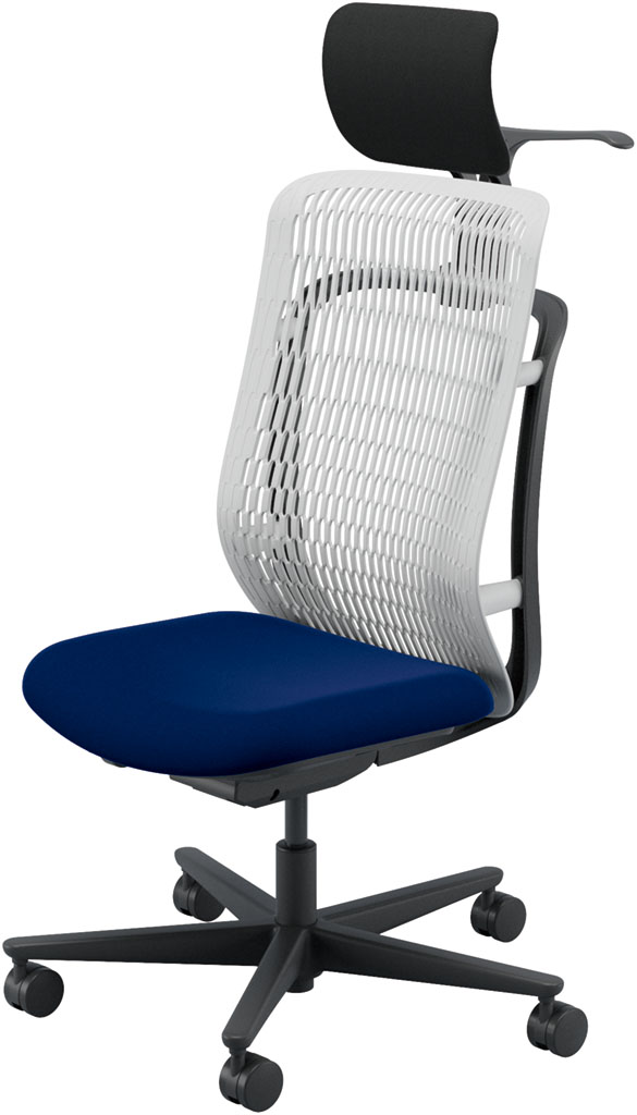 内田洋行 AJチェア2 AJ2A-501AG-N PU-H アッシュグレイメッシュ ヘッドレスト付 ジャケットハンガー付 肘なし ウレタンキャスター