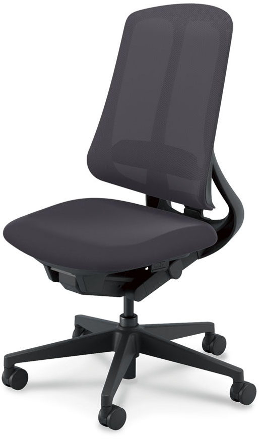 内田洋行 リーフレクチェア ハイバック ミックスメッシュ ブラックフレーム 樹脂脚ブラック ランバーサポート有 ウレタンキャスター 肘なし