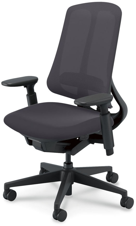 内田洋行 リーフレクチェア ハイバック ミックスメッシュ ブラックフレーム 樹脂脚ブラック ランバーサポート有 ウレタンキャスター アジャスタブル肘NAAB型