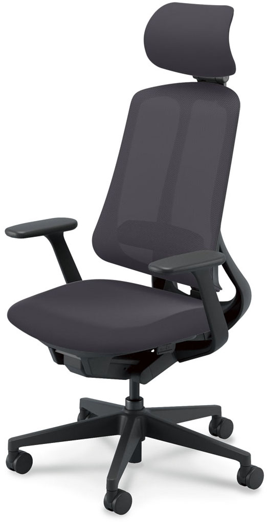 内田洋行 リーフレクチェア エクストラハイバックミックスメッシュブラックフレーム樹脂脚ブラック ランバーサポート有ウレタンキャスター T型肘RTAB型