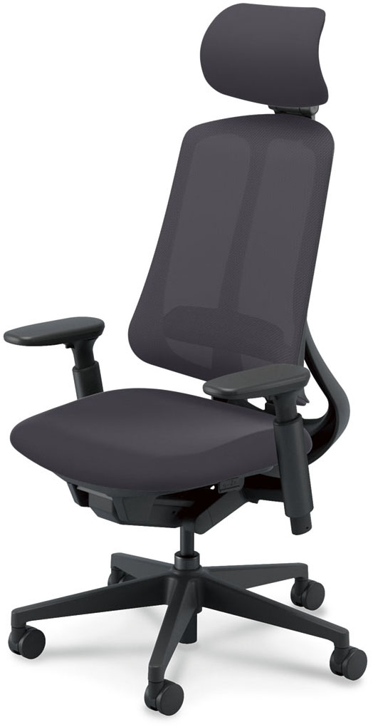内田洋行 リーフレクチェア エクストラハイバックミックスメッシュブラックフレーム樹脂脚ブラック ランバーサポート有ウレタンキャスター アジャスタブル肘
