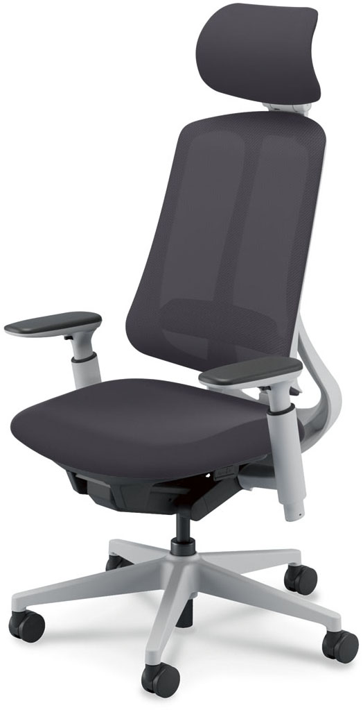 内田洋行 リーフレクチェア エクストラハイバックミックスメッシュホワイトフレーム樹脂脚ホワイト ランバーサポート有ウレタンキャスター アジャスタブル肘