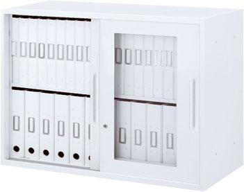 内田洋行 ハイパーストレージ スタンダードタイプ 透明引き違い書庫 HS GH-07U(C) 2段 上置き用 W900×D450×H700