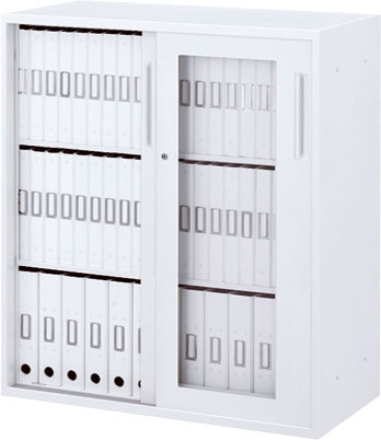 内田洋行 ハイパーストレージ スタンダードタイプ 透明引き違い書庫 HS GH-10D(C) 3段 下置き用 W900×D450×H1050