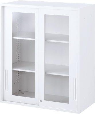 内田洋行 ハイパーストレージ スタンダードタイプ 透明引き違い書庫 HS GH-10U(C) 3段 上置き用 W900×D450×H1050