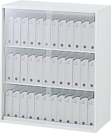 内田洋行 ハイパーストレージ スタンダードタイプ 透明引き違い書庫 HS GH-10U(C)鍵無 3段 上置き用 W900×D450×H1050